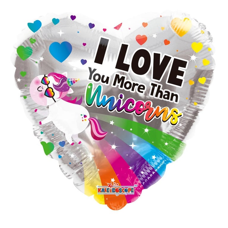 18 I Love You More than Unicorns Balloon - Unique Party Decoration and Home Decor