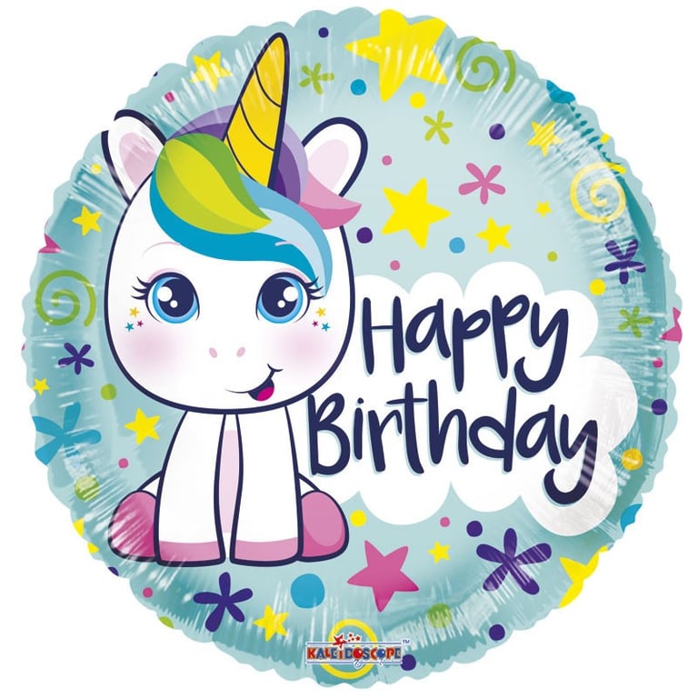 18 Birthday Cute Unicorn Balloon - Party Supply Decoration Centerpiece