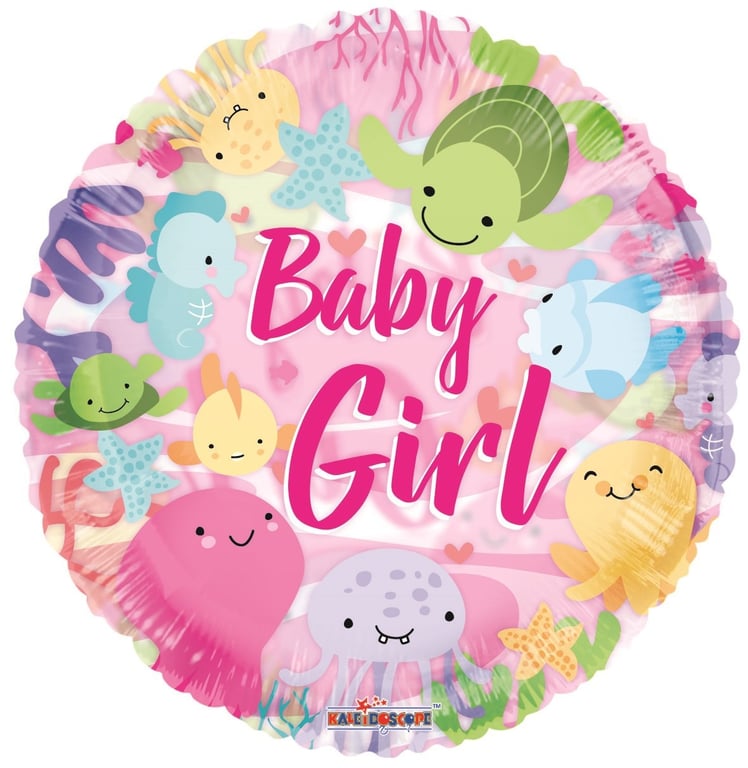 Under the Sea Baby Girl Balloon - Ocean Themed Party Decoration for Kids