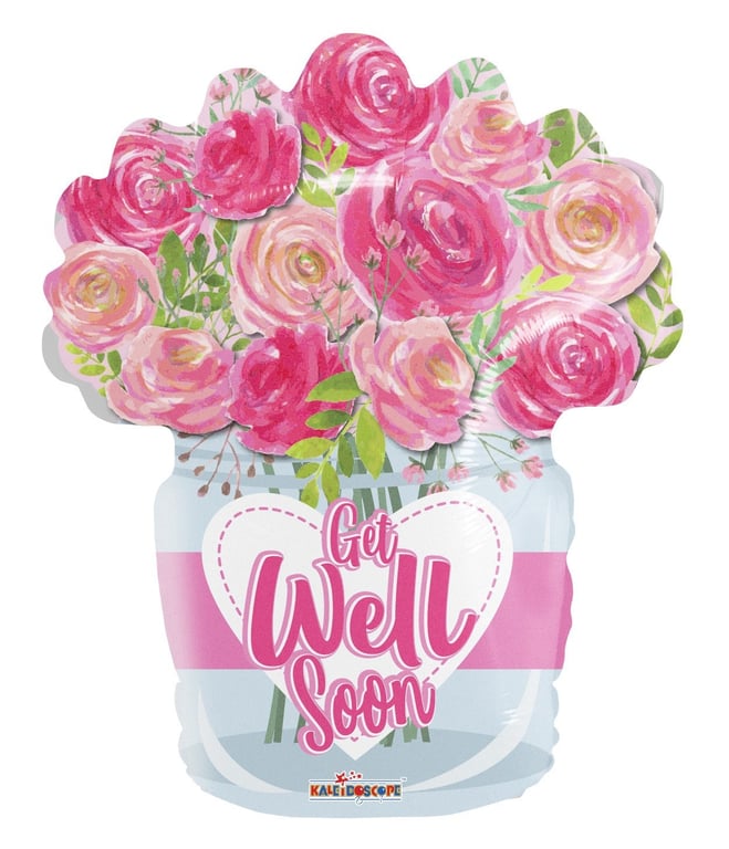 18 Inch Get Well Rose Balloon - Party Decorations and Wellness Gift Idea