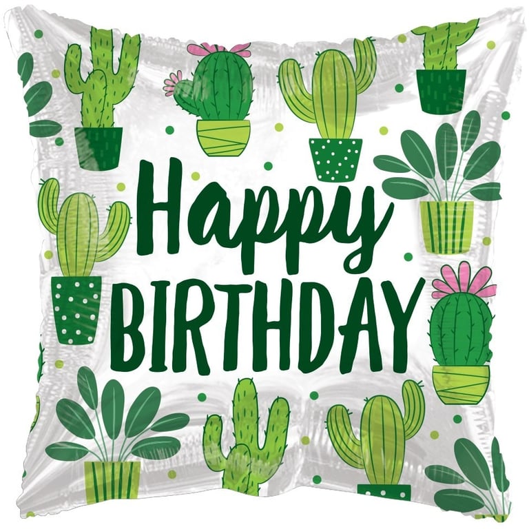 18 Eco Friendly Birthday Cactus Party Decoration Balloon - Home Decor