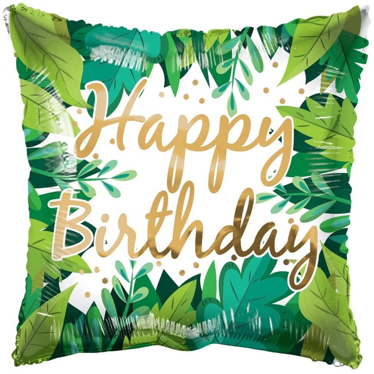 18 Eco One Birthday Foliage Balloon - Eco-Friendly Party Decoration