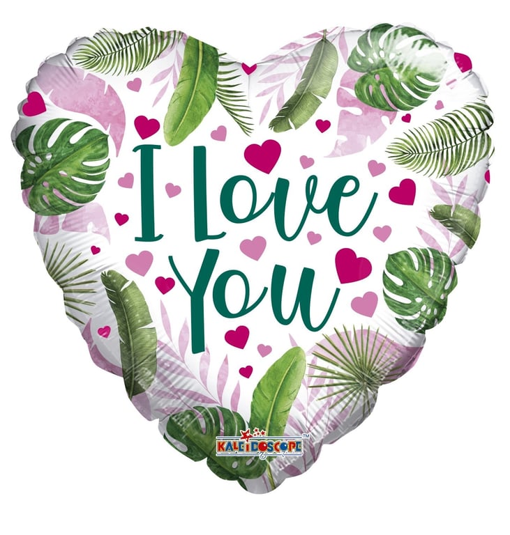 18 ECO ONE Balloon - Love Hearts and Leaves, Eco-Friendly Home Decor Party Balloons