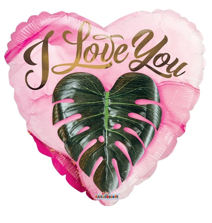 18 ECO ONE Balloon - Love You Heart Leaf Balloon, Eco Friendly Home Decor Decoration