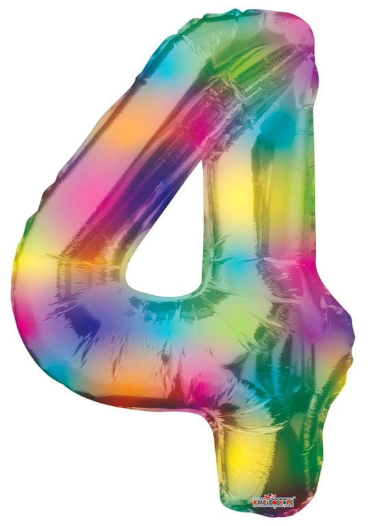 34 Inch Number Balloon - 4 - Rainbow Party Decoration