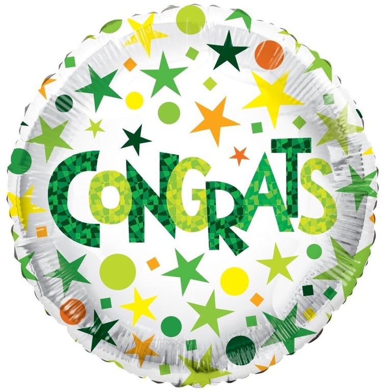 Eco-Friendly 18 Congrats Green Balloon - Perfect Party Decoration