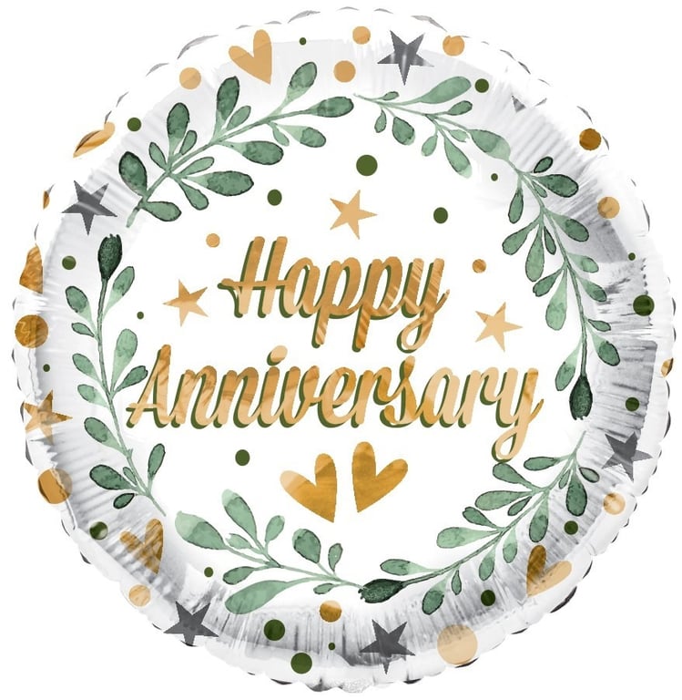 Eco Friendly Anniversary Leaves Balloon - 18 Inch Inflatable Decor