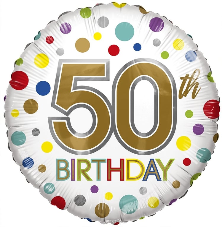 Eco Balloon 50th Birthday Decoration - Eco Friendly 18 Inch Party Balloon