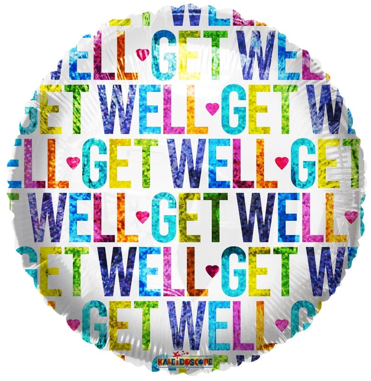 Holographic Get Well Balloon 18 Inflatable Party Decoration