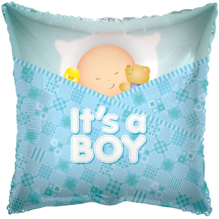 Square Baby Boy Balloon - Decorative Party Decoration for Boys Events and Celebrations