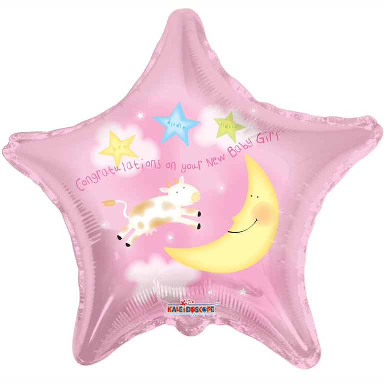 New Baby Girl Pink Star Balloon - Adorable Newborn Decoration and Party Accessory