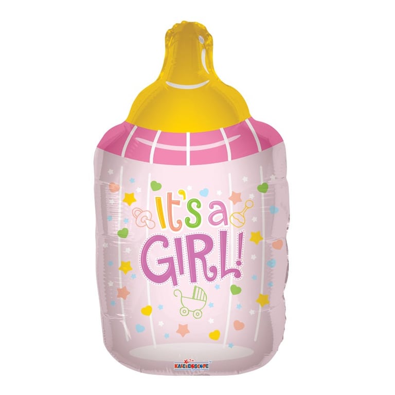 Baby Girl Bottle Foil Balloon - Pink Toddler Celebration Decoration