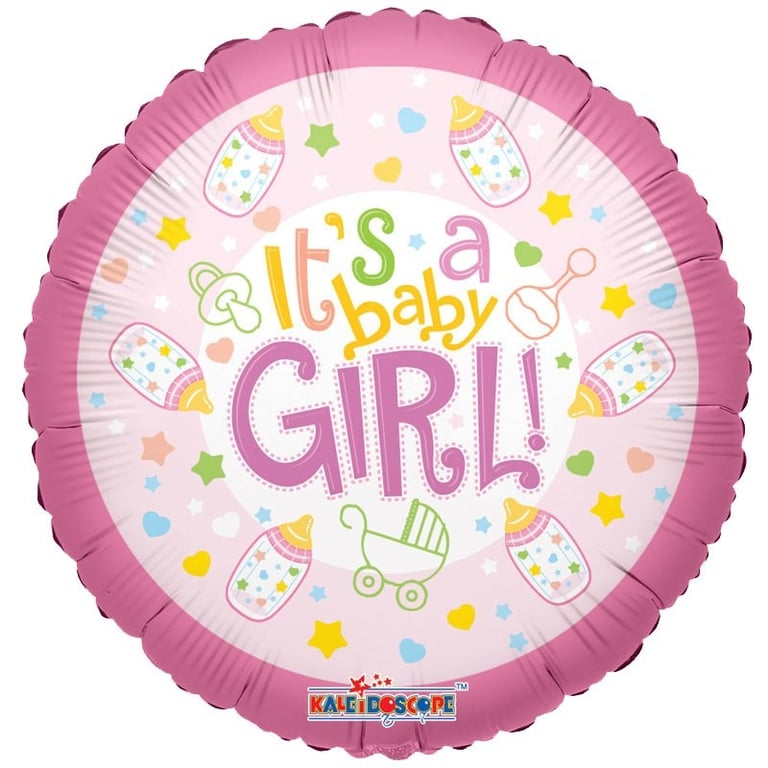 Baby Girl Balloon - Pink Toddler Party Balloon for Baby Shower and Girls Birthday Celebrations