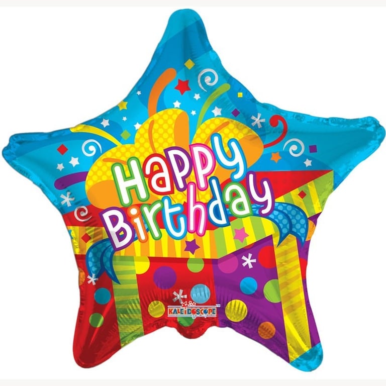 Happy Birthday 18-Inch Star-Shaped Balloon - Perfect Party Decoration for Celebrations and Events