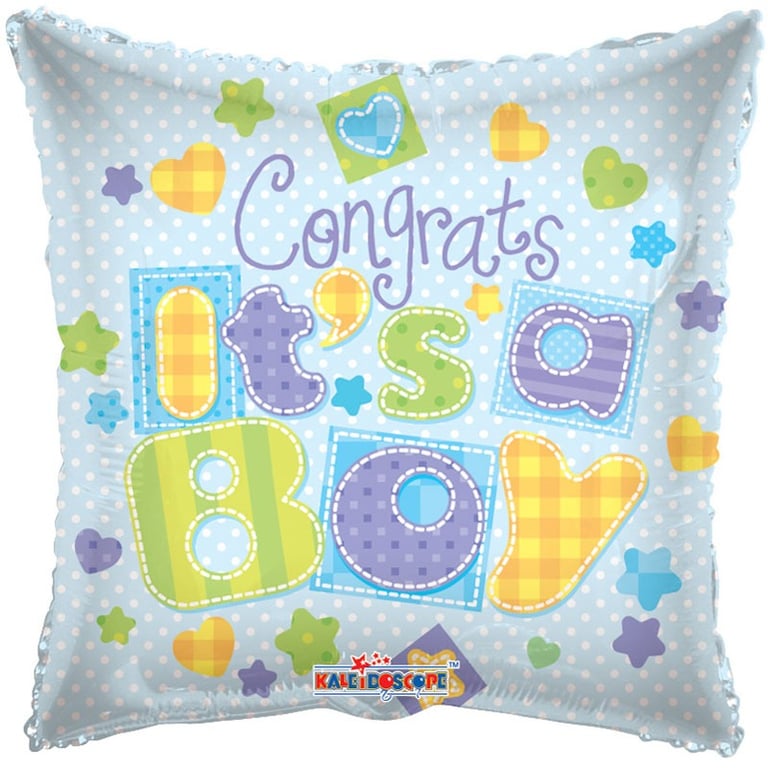 Silver Foil Congrats Its A Boy Celebration Balloon - Perfect Party Decoration for Newborn Boys