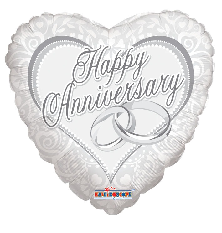Happy Anniversary Rings Balloon - Romantic Couples Anniversary Party Decoration Gift