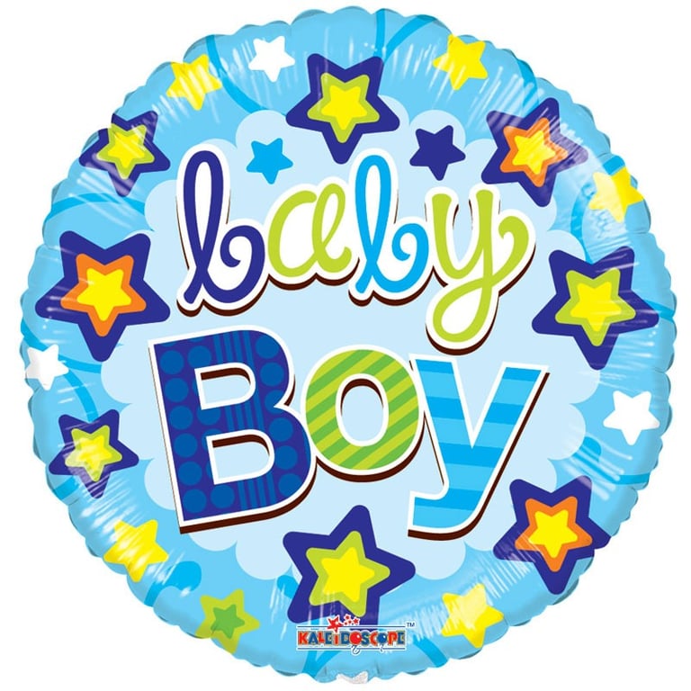 Stars Foil Balloon - Baby Boy s Birthday Decoration or Toddler Party Supplies
