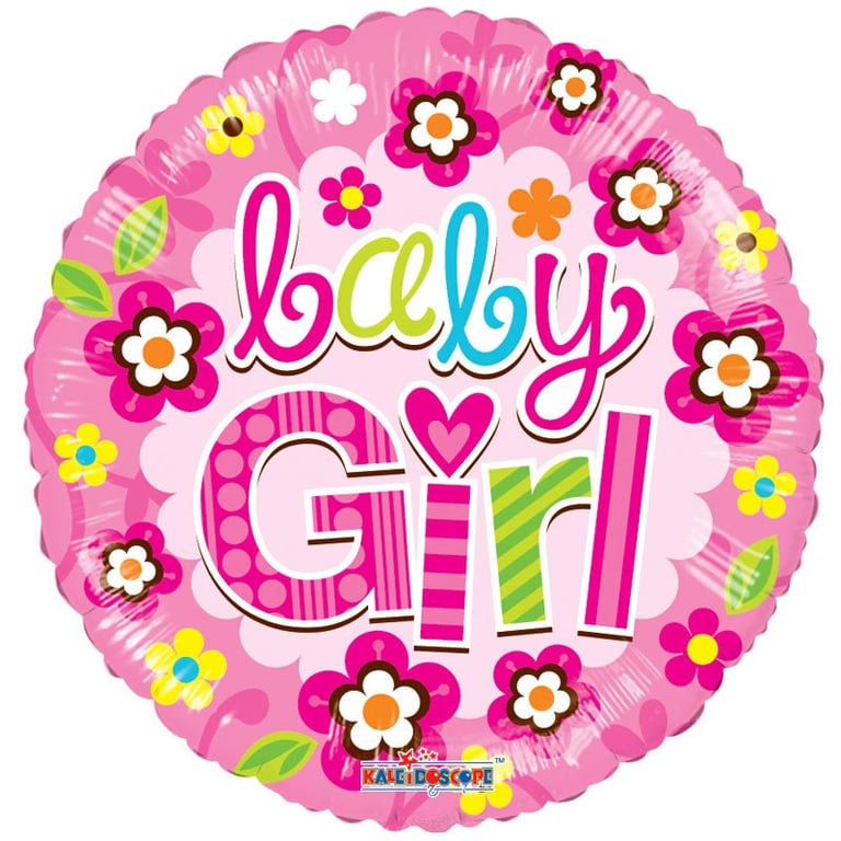 Baby Girl Floral Foil Balloon - Elegant Party Decoration for Baby Girls