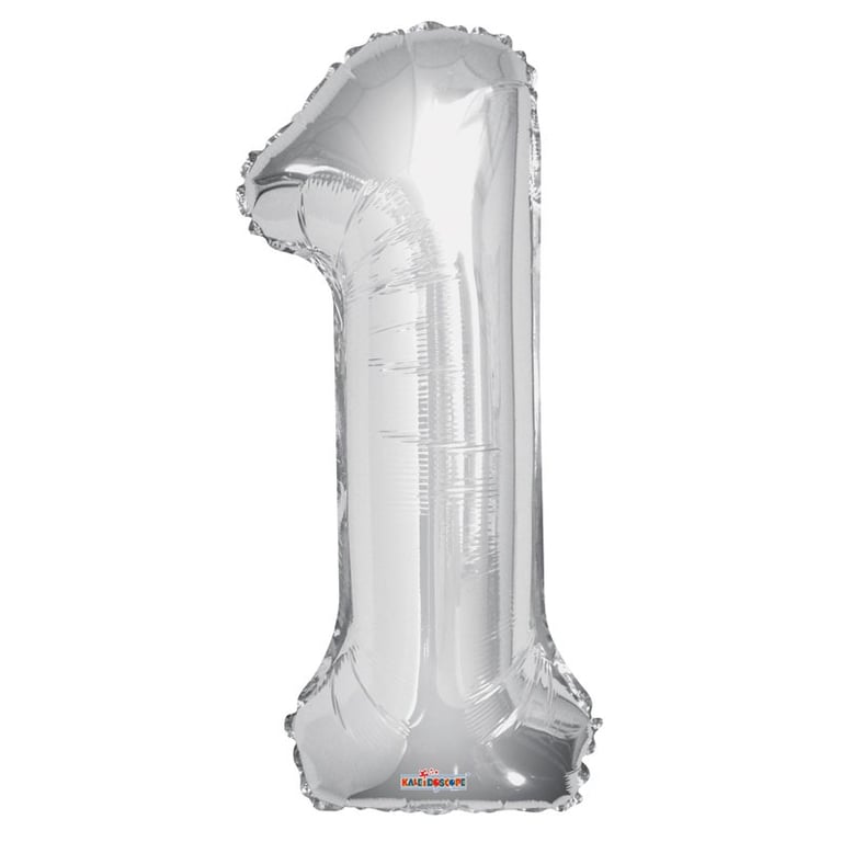 Silver Foil Balloon - Age 1 Decorative Party Supply for Kids Birthday Celebration Home Decoration