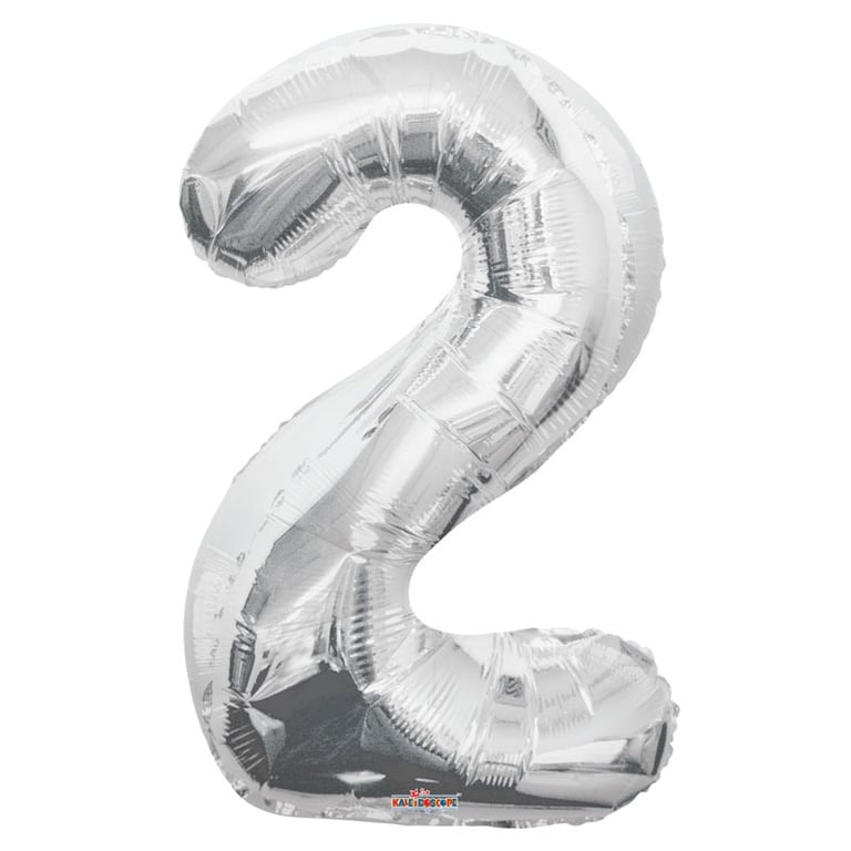 Silver Foil Balloon - Age 2 Celebration Party Decoration