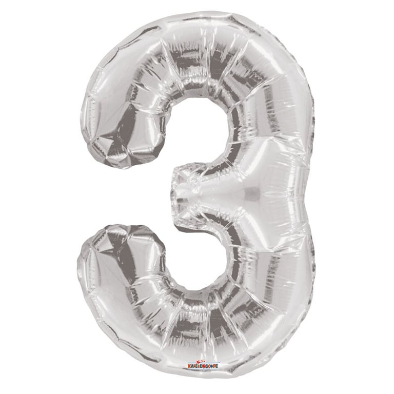 Silver Foil Balloon - Perfect for 3-Year-Olds Parties and Home Decor