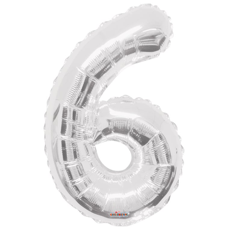 Silver Foil Balloon - Age 6 Party Decorations for Kids Birthday Celebration Home Decor