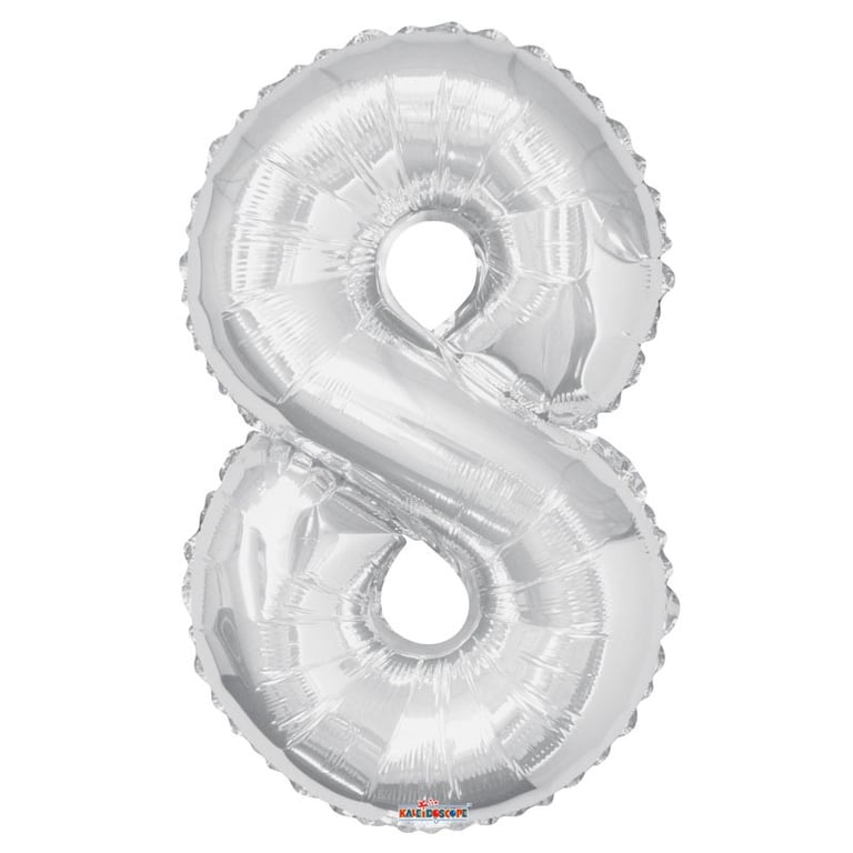 Silver Foil Balloon - Age 8 Party Decorations for Kids Home Decor and Birthday Gift