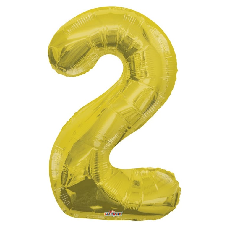 Gold 34-Inch Big Number 2 Party Balloon - Perfect Home Decor and Birthday Celebration Accessory