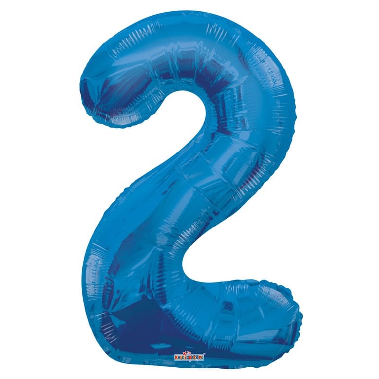 Royal Blue Foil Balloon - Age 2 Birthday Party Decoration for Kids Home Party Supplies