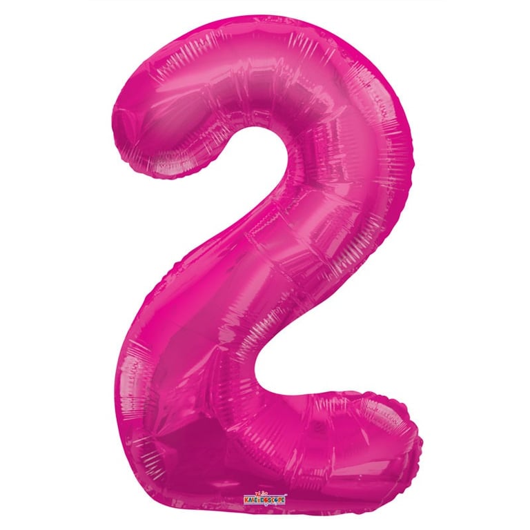 Hot Pink Foil Balloon - Age 2 Birthday Party Decoration for Toddlers and Home Decor