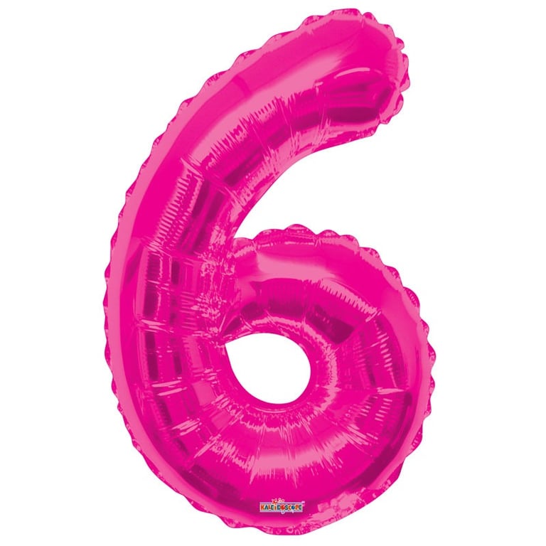 Hot Pink Foil Balloon for 6 Year Olds - Party Perfect Birthday Decoration