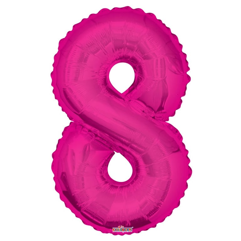 Hot Pink Foil Balloon - Age 8 Birthday Decoration Party Decorations for Home and Garden