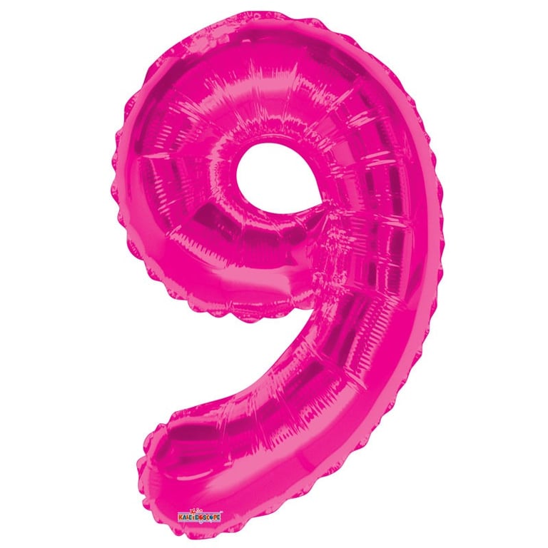 Hot Pink Foil Balloon - Perfect Home Decoration for 9th Birthday Parties