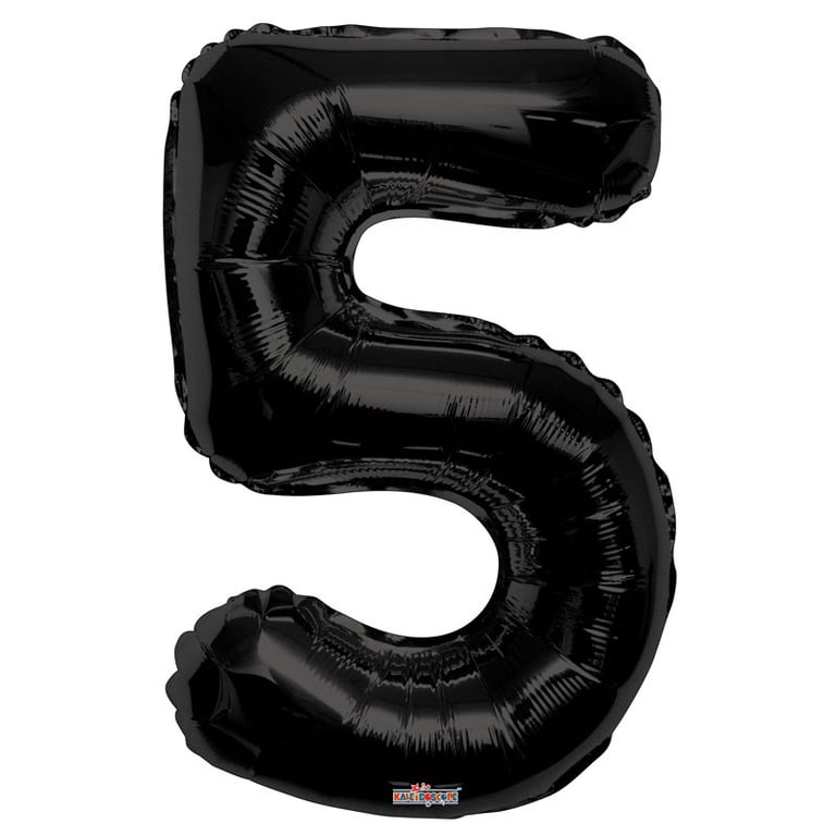 Black Foil Balloon - Age 5 Party Decorations Foil Balloon for Kids Birthday Home Decor
