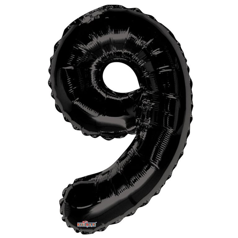 Black Foil Balloon - Age 9, Party Supplies & Home Decor, Birthday Decoration