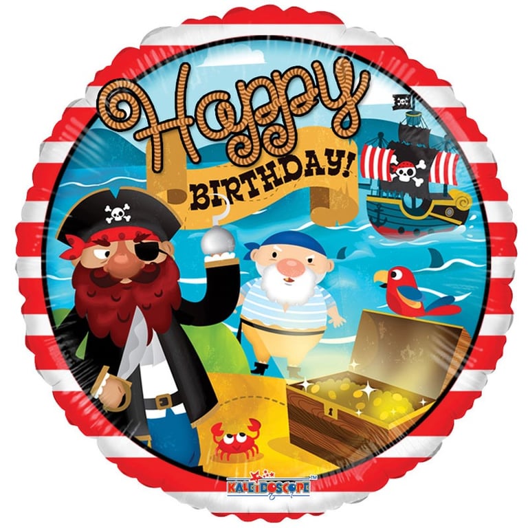 Pirate Treasure Birthday Balloon - Kids Party Decoration and Supply