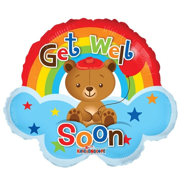 14 Inch Rainbow Get Well Mini Shape Party Balloon - Perfect for Birthdays and Celebrations