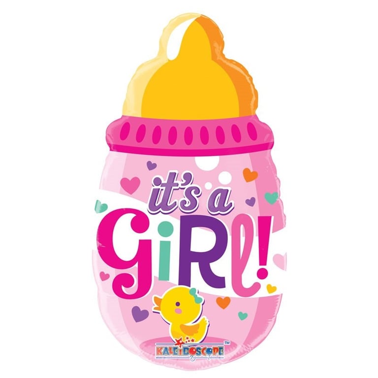 14 Baby Bottle Girl Pack - Essential Feeding Tool with Straw Balloon Nursery Decor