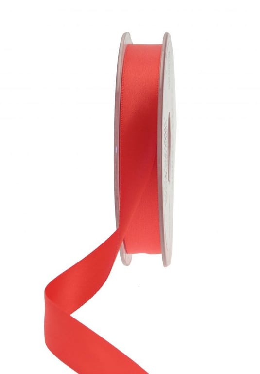 15mm Bright Red Satin Ribbon - Perfect for Home Decor, Crafts & Wedding Parties