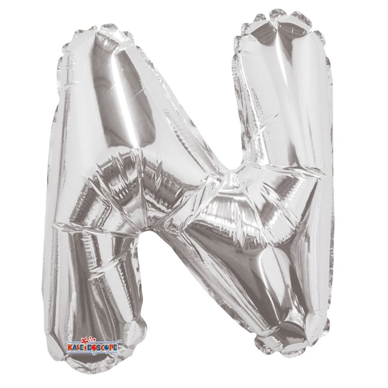 14 Silver Letter N Balloon - Elegant Party Decoration and Home Decor Accessory