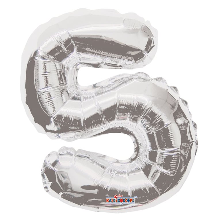 Silver Number 5 Balloon - 14 Inch Party Decoration for Home and Event Decor