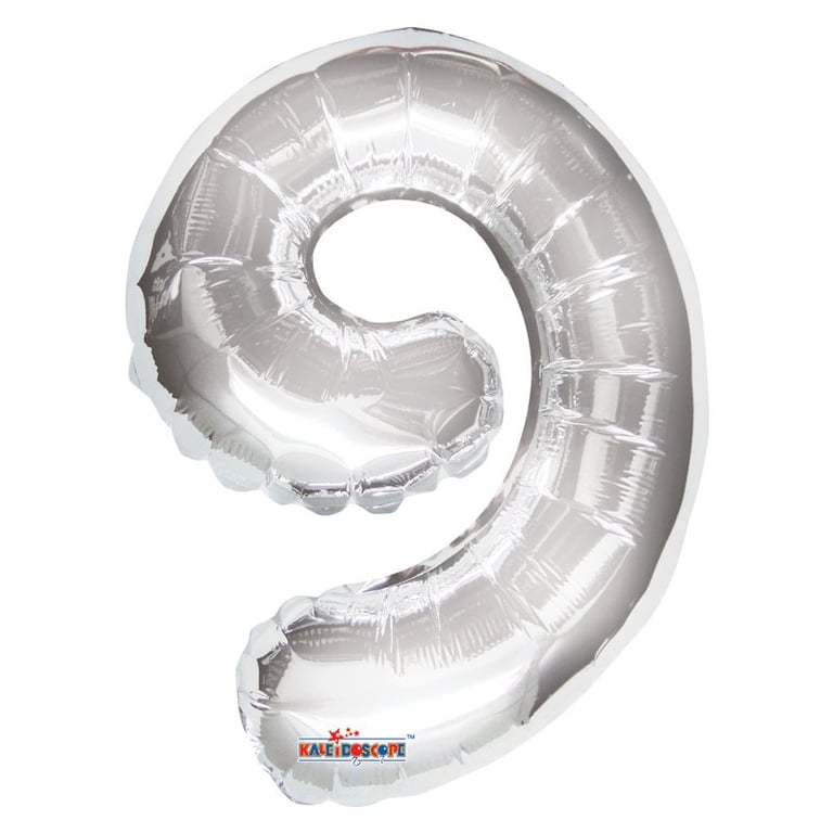 Silver 14-Inch Number 9 Party Balloon - Perfect Home Decor and Event Decoration