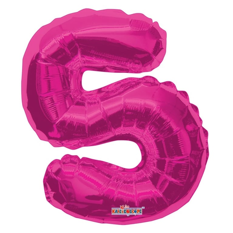 Hot Pink Number 5 Party Balloon - 14 Inch Home Decor Event Decoration