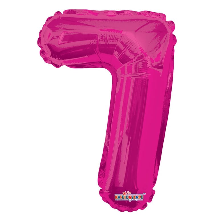 Hot Pink Number 7 Party Balloon - 14 inch Decorative Event Decoration