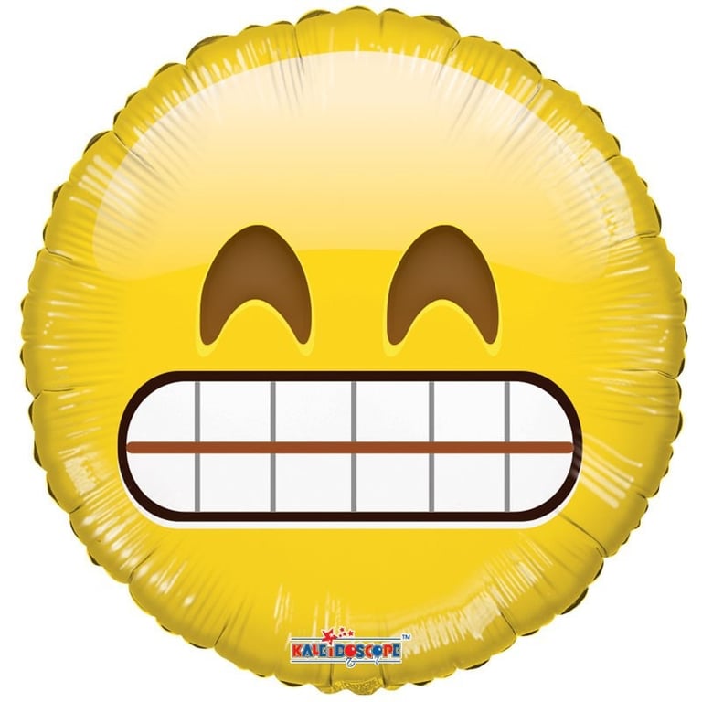 Emoji Smiley Teeth Balloon - Fun Party Decorations for Birthday Celebrations