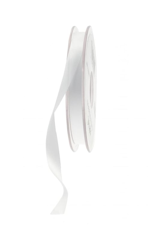 White Satin Ribbon (10mm) - Decorative Home Decor and Wedding Craft Supply