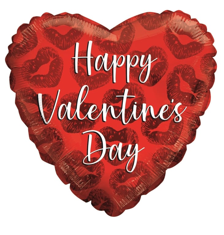 18 Inch Happy Valentines Day Red Kiss Balloon - Perfect Home Decoration for Love Celebration