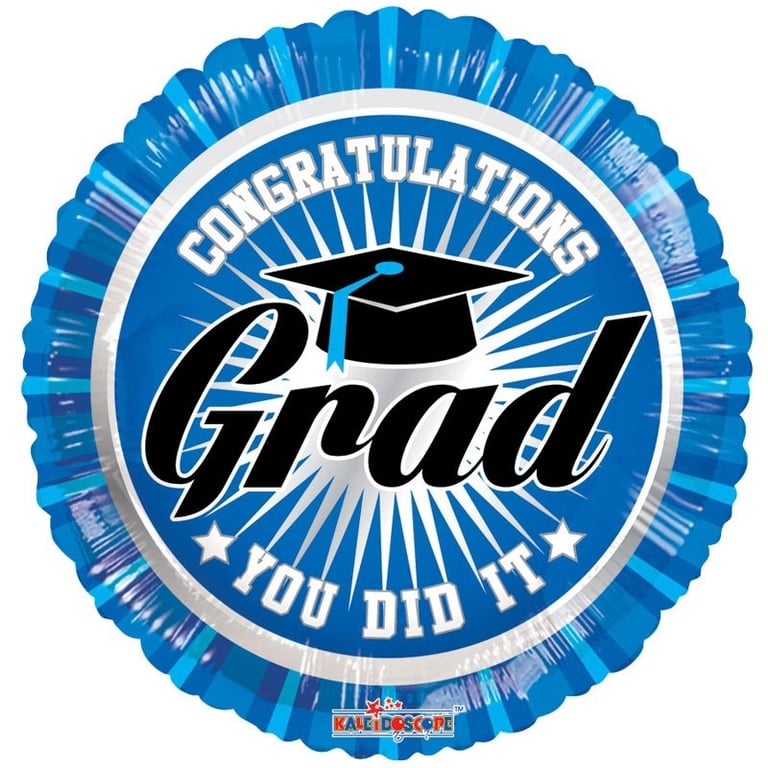 Congratulations Grad Blue 18-Inch Balloon - Perfect Celebration Decoration for Parties and Events