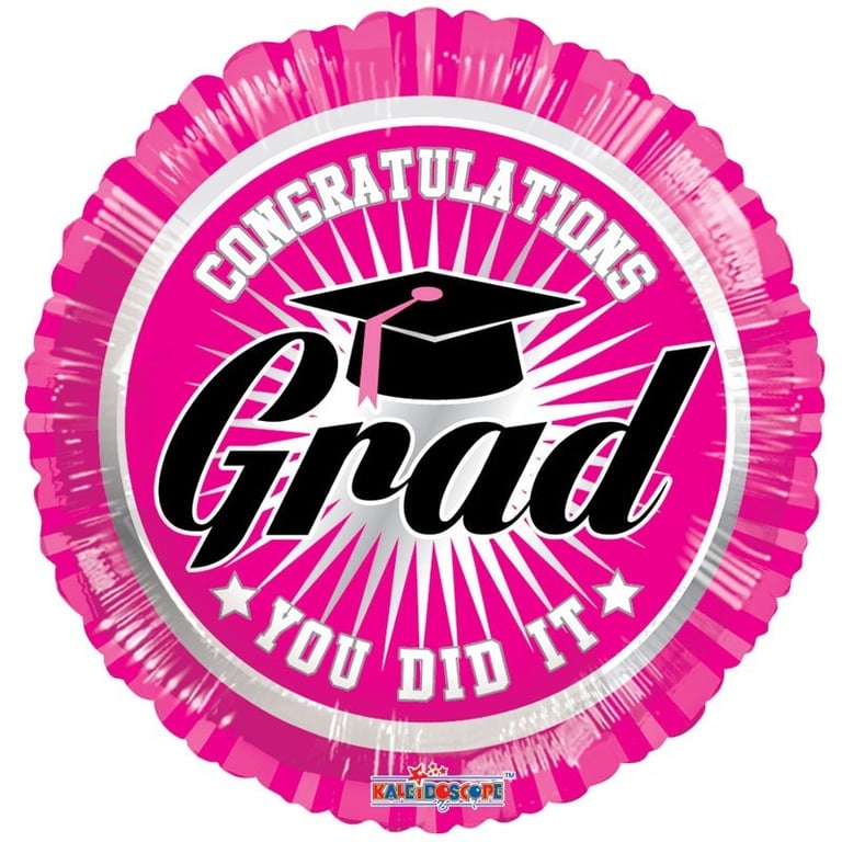 Congratulations Grad 18 Inch Pink Party Balloon