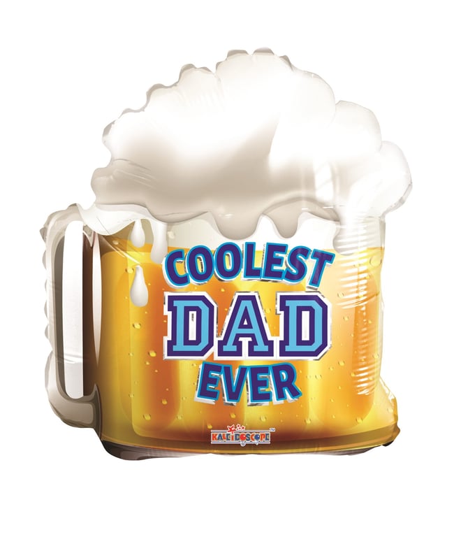 18inch Coolest Dad Beer Balloon - Novelty Home Decor Gift